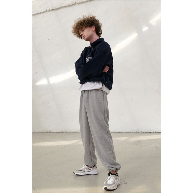 HUKE ロゴ ネイビー ハーフジップアップ MTM