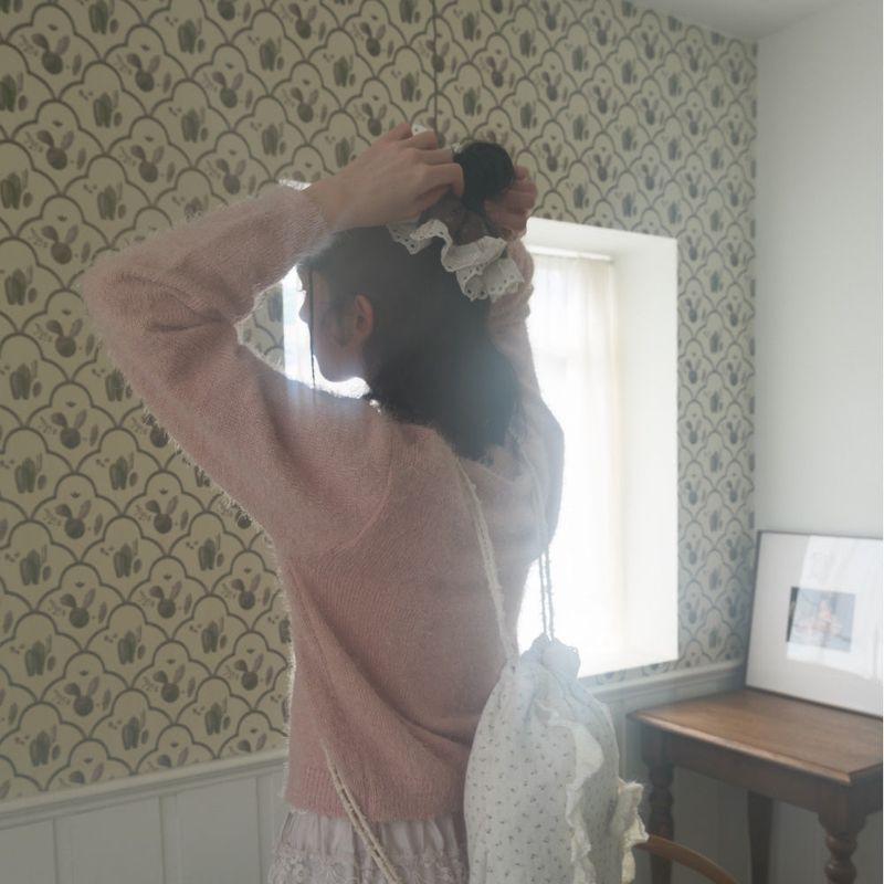 Lace scrunchie_brown