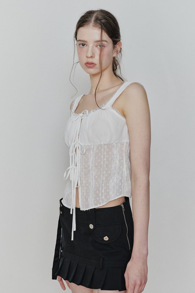 PURITY LACE TOP white