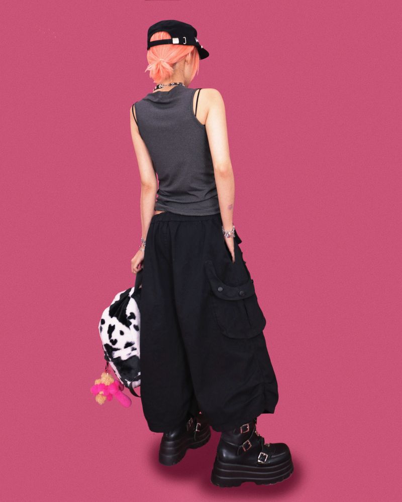 napoleon button layered cargo pants