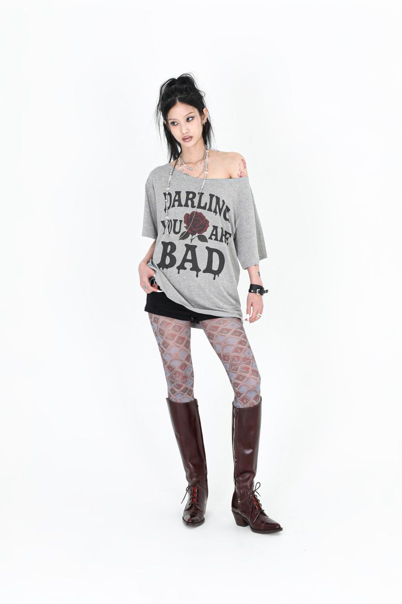 MELTING ROSE TEE #GREY