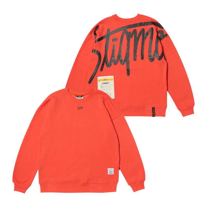 STIGMA(スティグマ)の「TITLE OVERSIZED CREWNECK BLACK / ORANGE(Tops)」