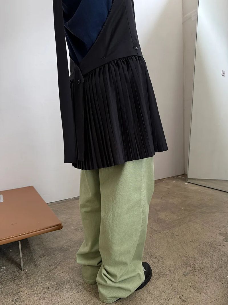halter pleats layered dress