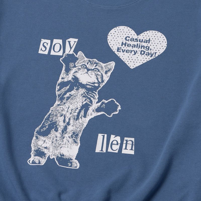 HEART CAT SWEATSHIRTS (BLUE)