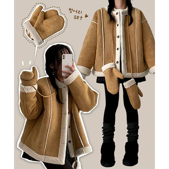 Keld Oversized fit Round Mustang, Gloves Set