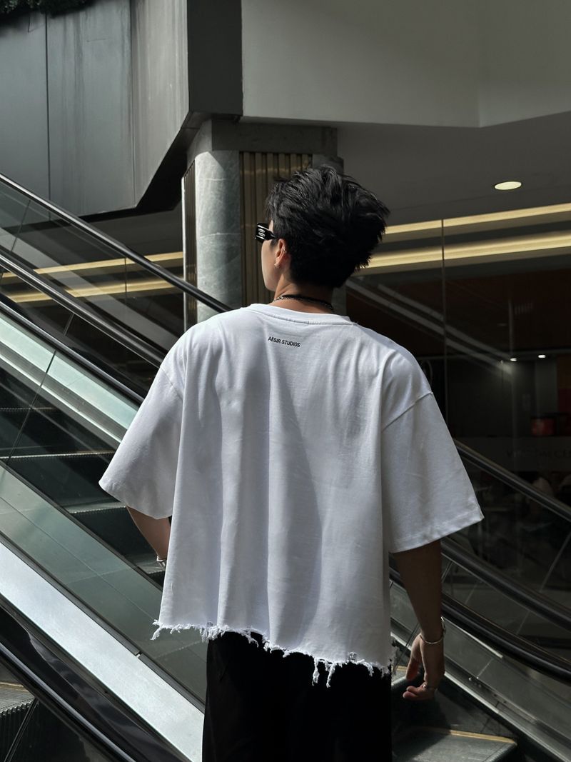 ATLU - Distressed - Tshirt (white/black)