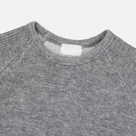フィットリブマッスルラグランブラッシュドロングスリーブTシャツ