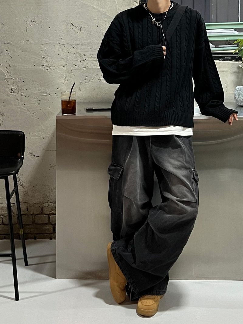 Retro Denim Cargo Pants (2 colors)