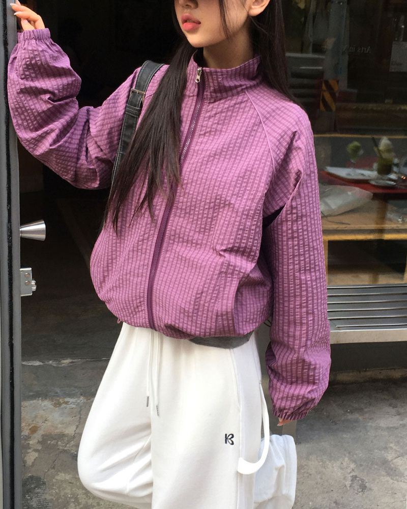 [ORIGINAL] Piping Half-Neck Windbreaker