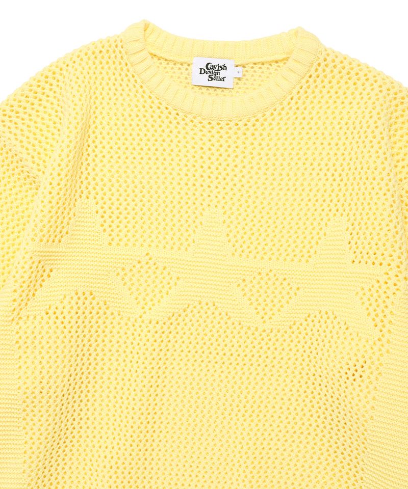 MESH STAR KNIT SWEATER YELLOW(CV2FSUK601A)