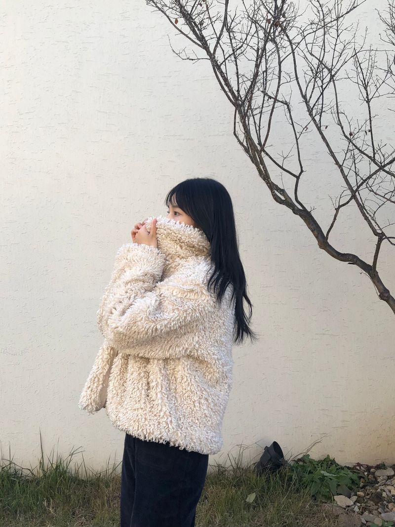 Wild fur collar jacket
