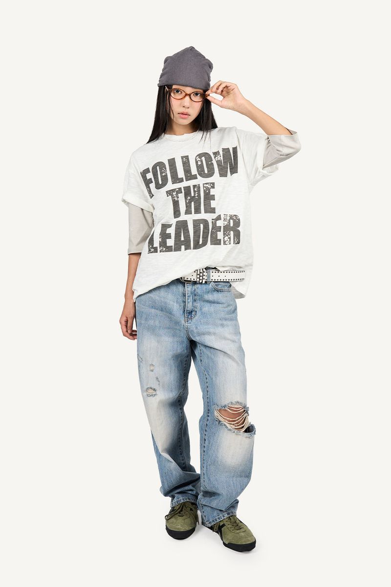 Leader Printed Slub T-shirt