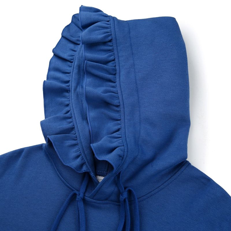 0 7 bunny ruffle hood - BLUE