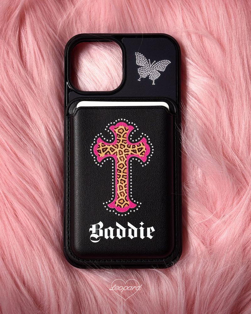 Leopard Baddie Cross MagSafe Card Wallet