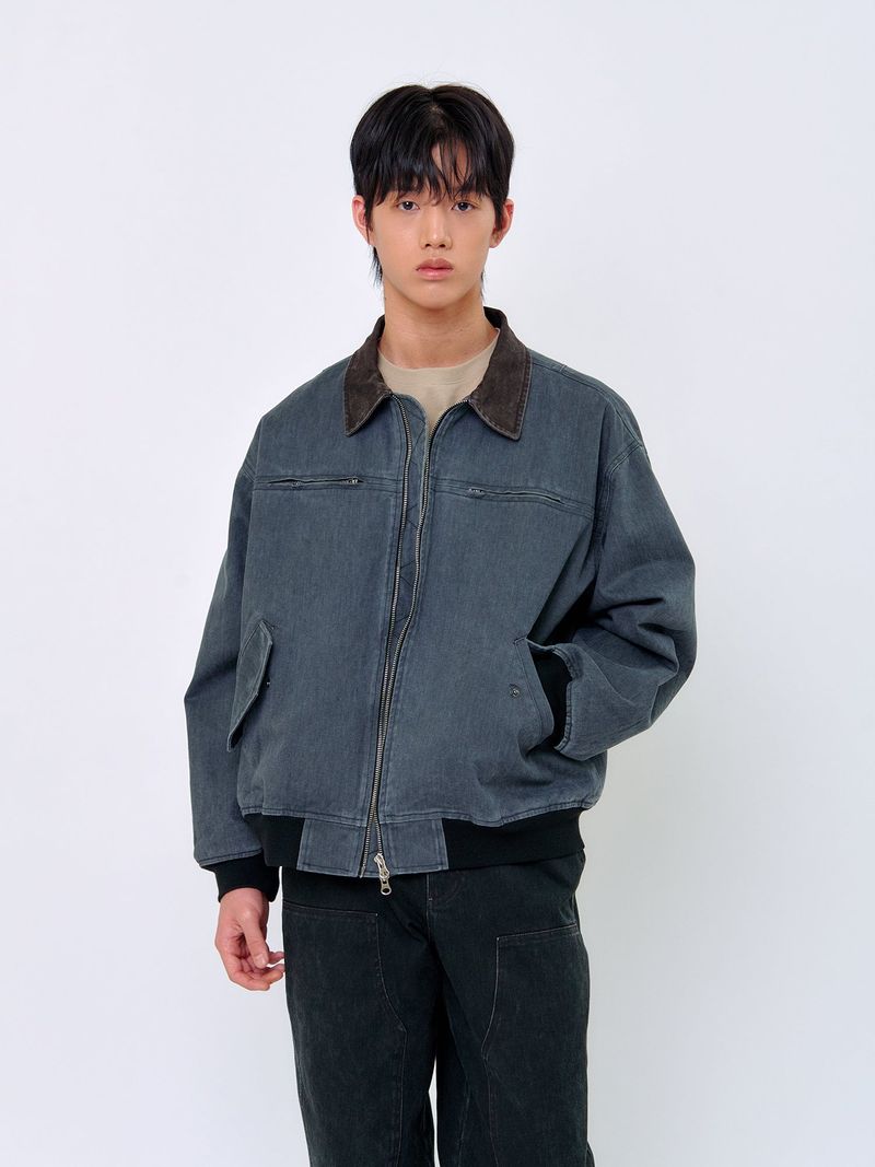 TEMPUSSTUDIO（テンプススタジオ）の「WASHED STITCH BLOUSON_Grey（Jackets/Outerwear）」