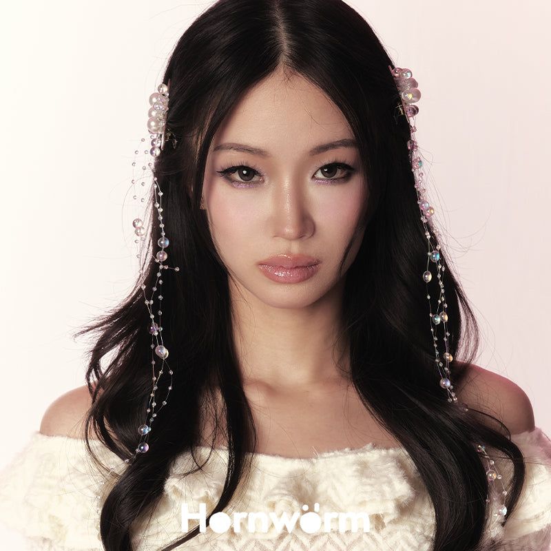 Fringed pearl hairpins