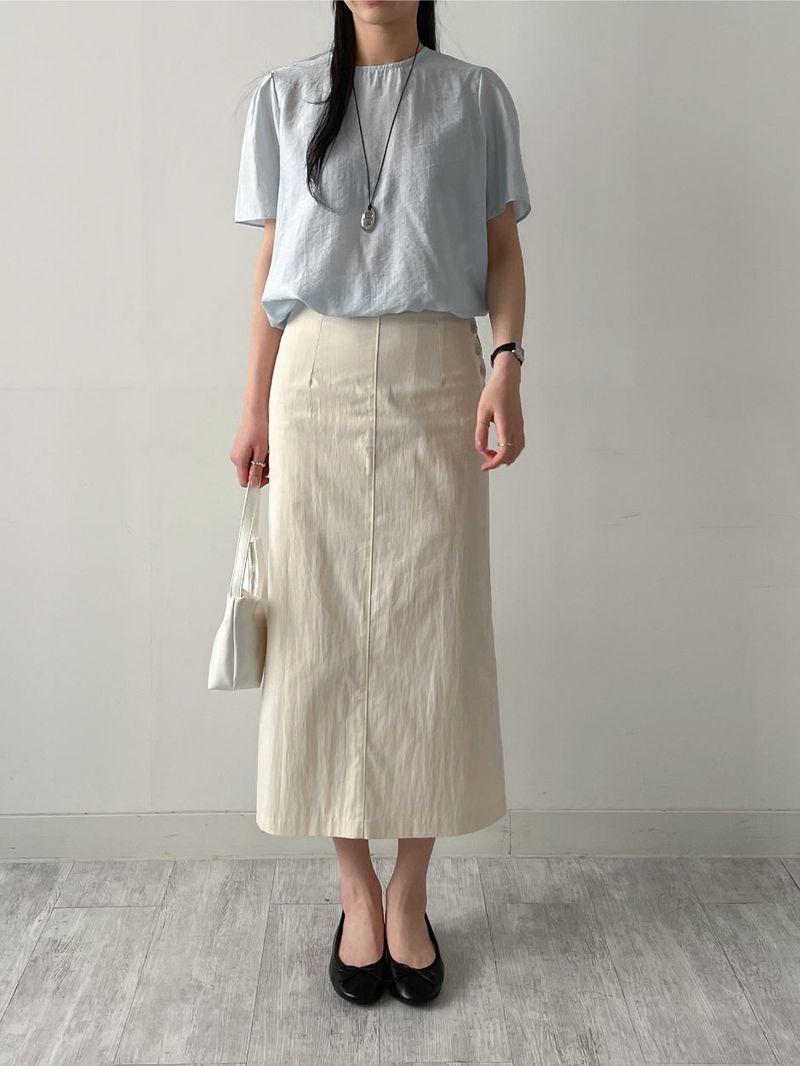 Cookie Button H-Line Long Skirt