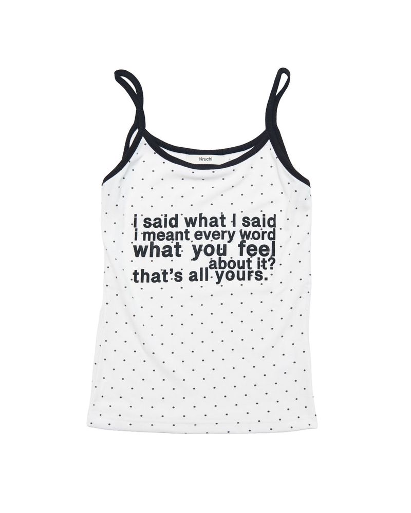 KRUCHI（クルチ）の「i said what I said Sleeveless (WHITE)（Tops）」