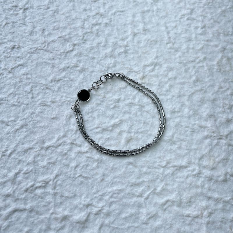 Black Accent Double Chain Bracelet