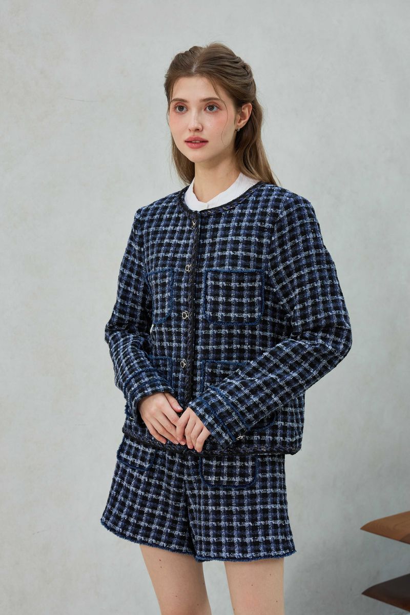 COMELY TWEED JACKET / BLACK