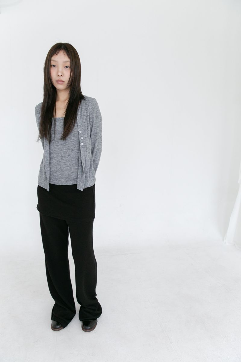 melange layered cardigan top(3colors)
