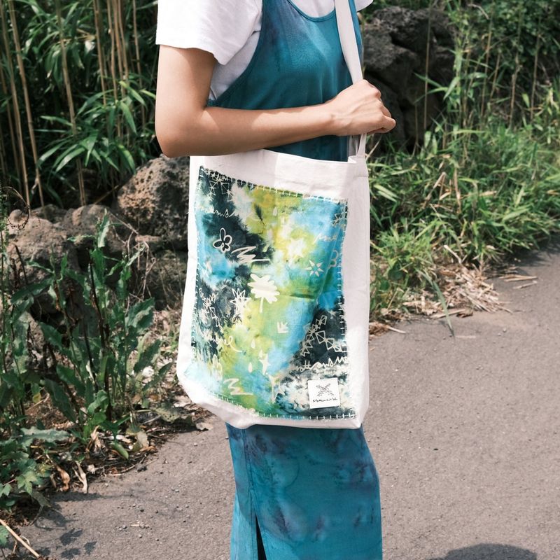 [Patchwork Canvas Bag] Life in Travel-Tie-dye Lime