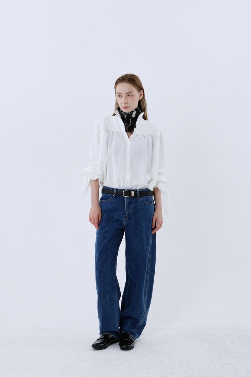 BOHEM KNOT BLOUSE_IVORY