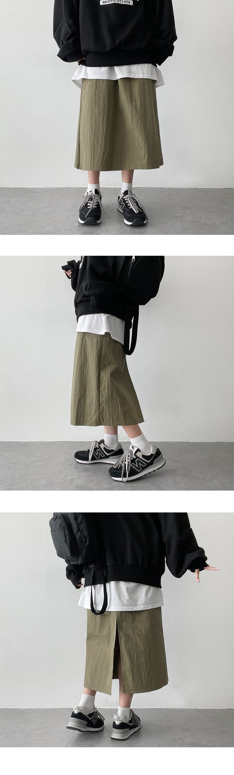 Two Ring Back Slit Banding Cargo Skirt