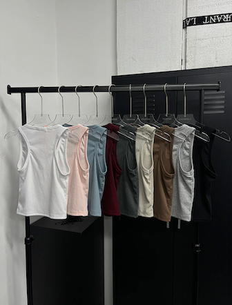 [BASIC ITEM] Rib crop sleeveless(9color)