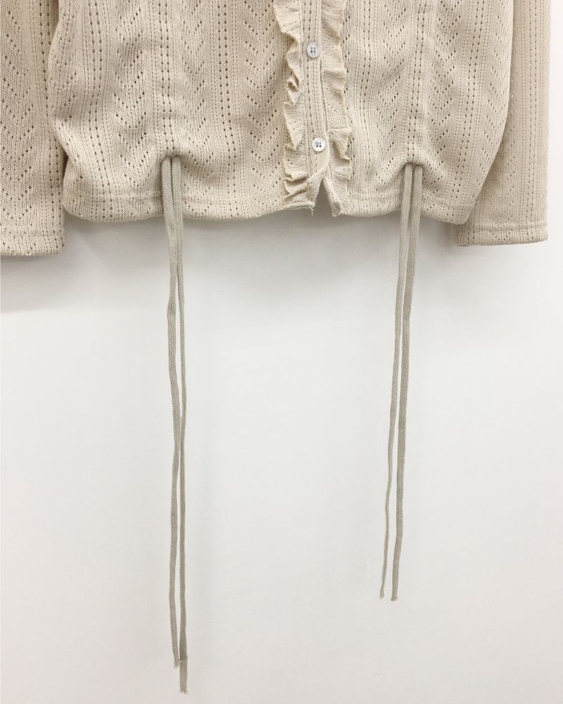 Punch Shirring Ruffle Cardigan (3color)