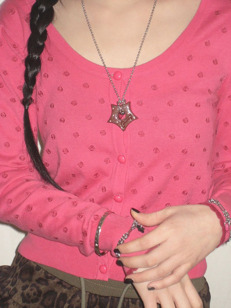 gleaming star dot necklace [brown]