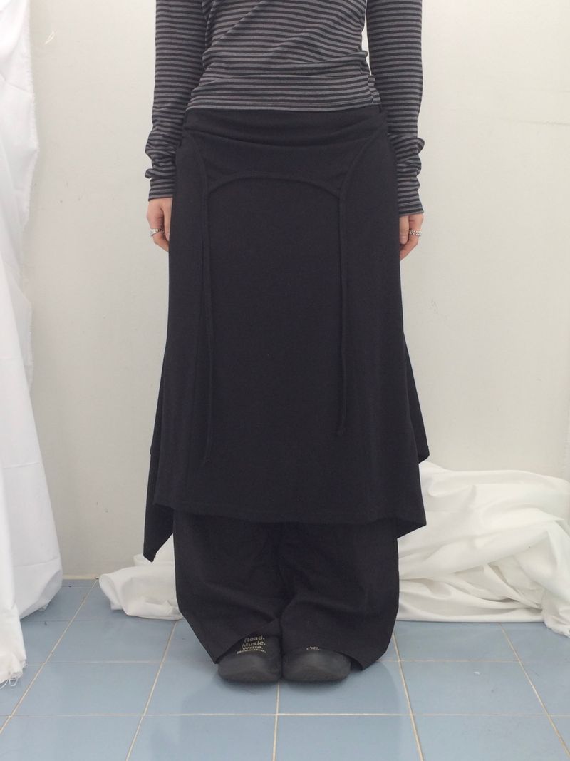 double-strap draped long dress