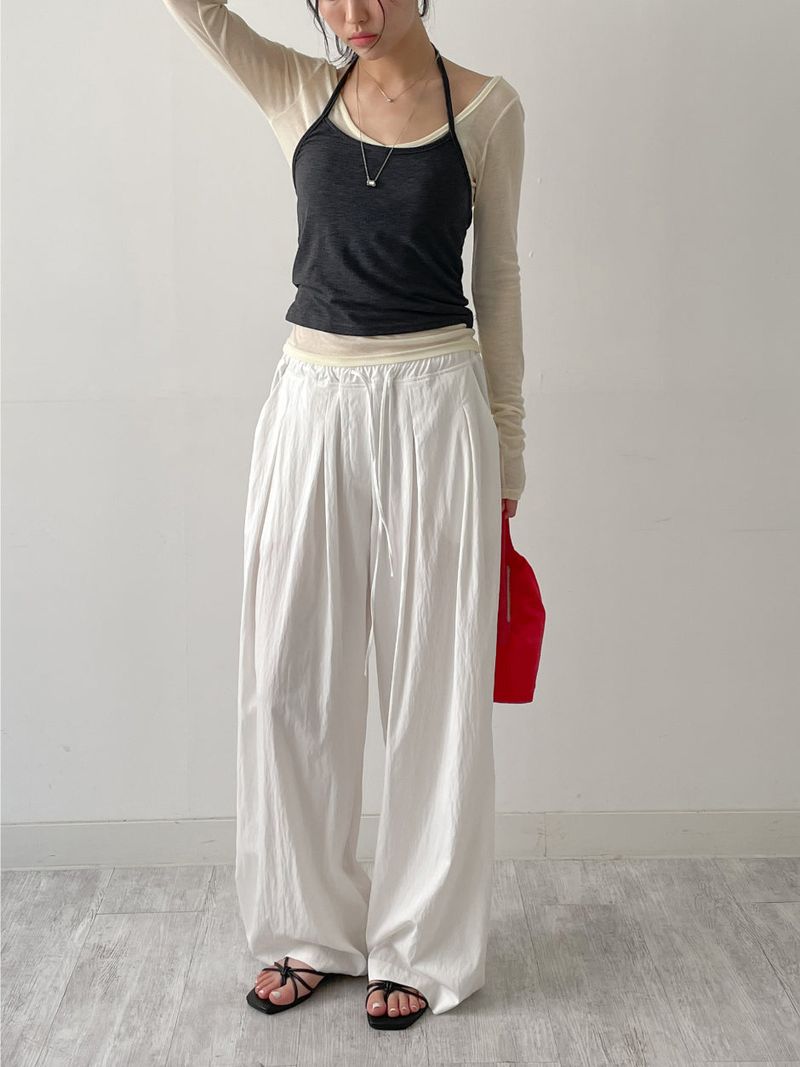 INCHANT ME(インチャントミー)の「End Two-Tuck Nylon Banding Wide Pants(Pants)」
