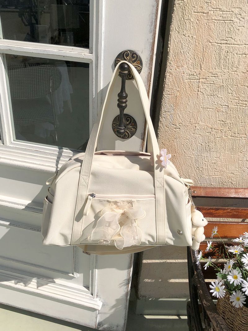 Daily ribbon gym bag_ivory