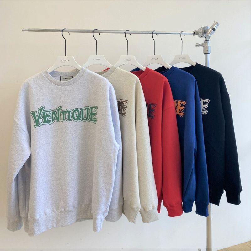 VENTIQUE Cursive fleece hood 5color