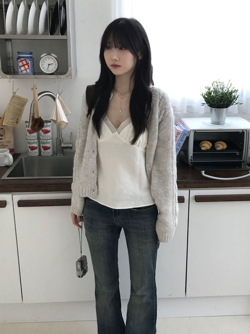 cable cardigan (2 colors)