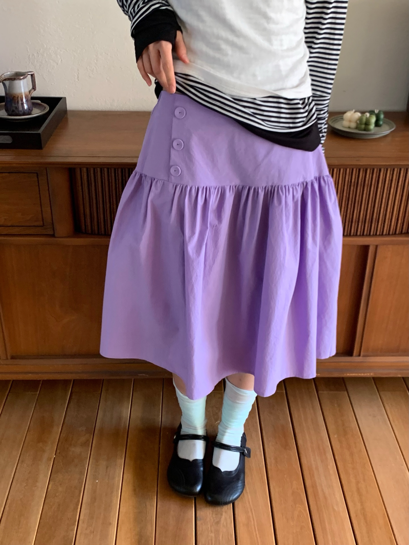 side button midi skirt