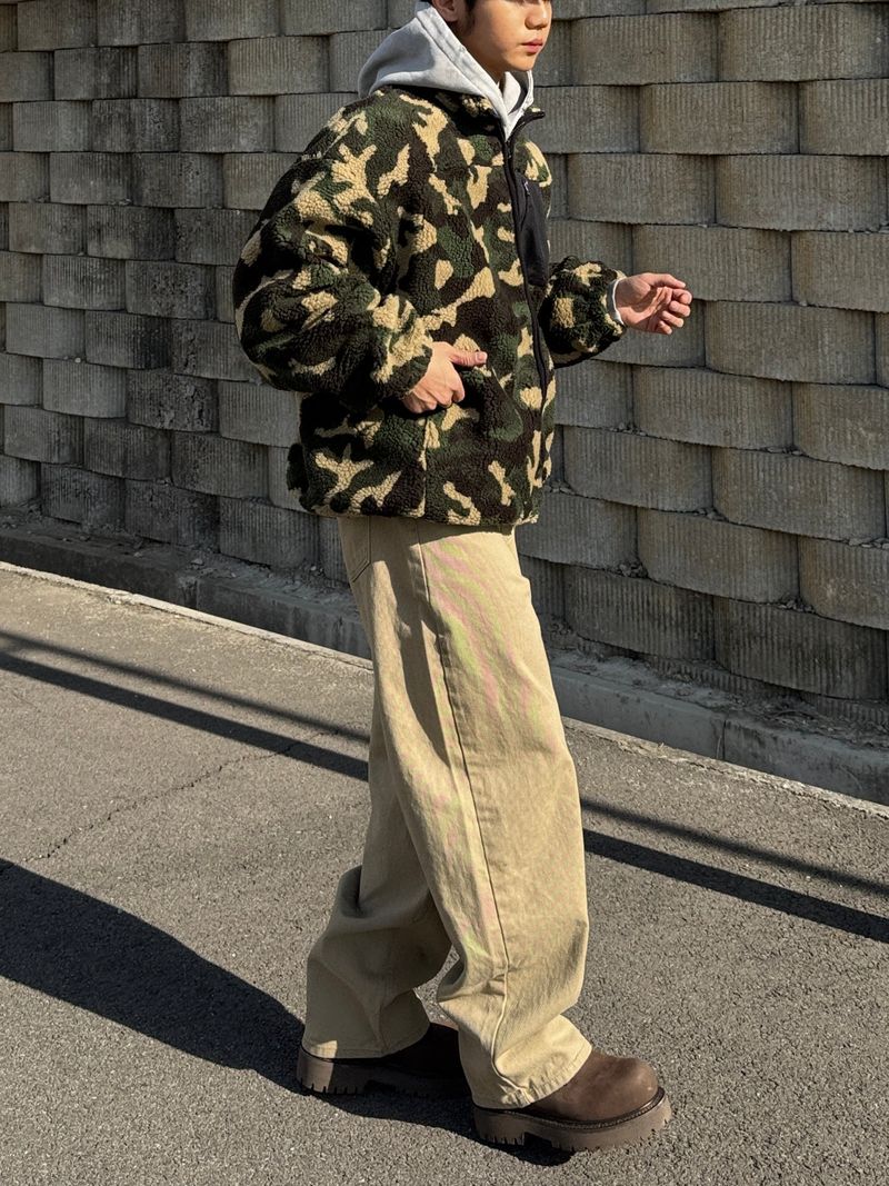 Camo String Sherpa Fleece (No.841)