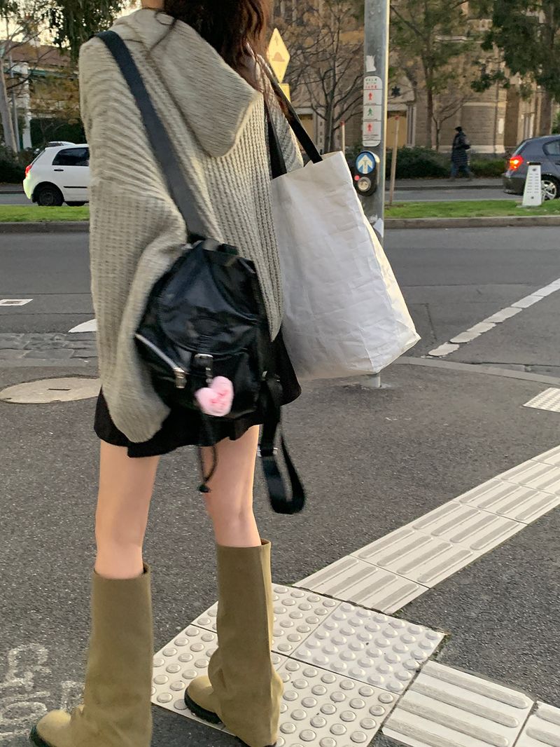 [MADE] Sorbet Twisted Knitted Hooded Cardigan
