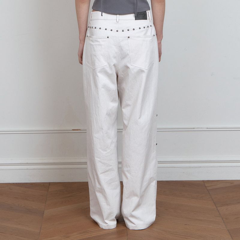 C STUDDED WIDE CHINO PANTS_IVORY