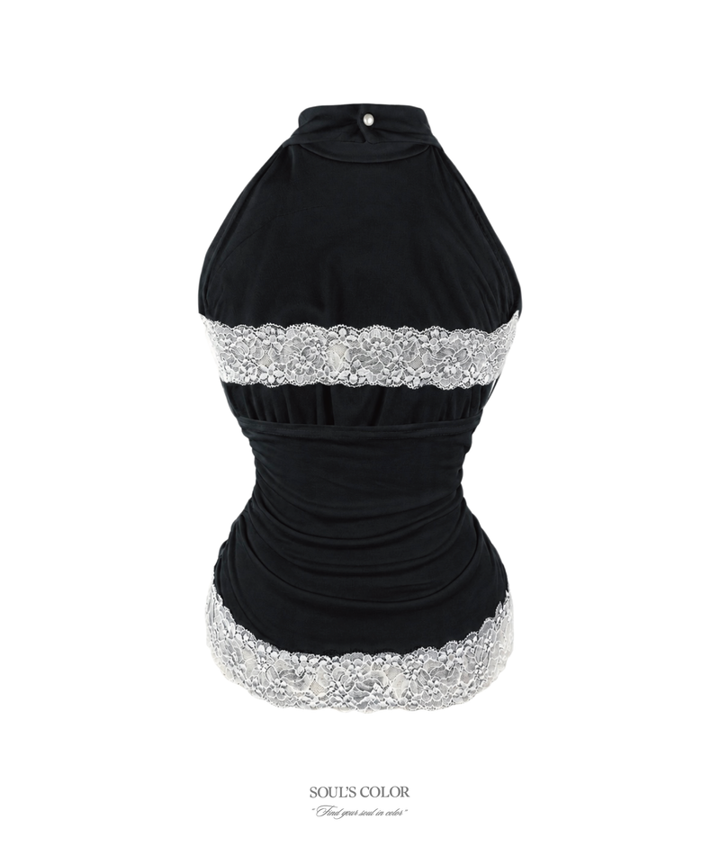 Serena Lace Halter Top (2color)