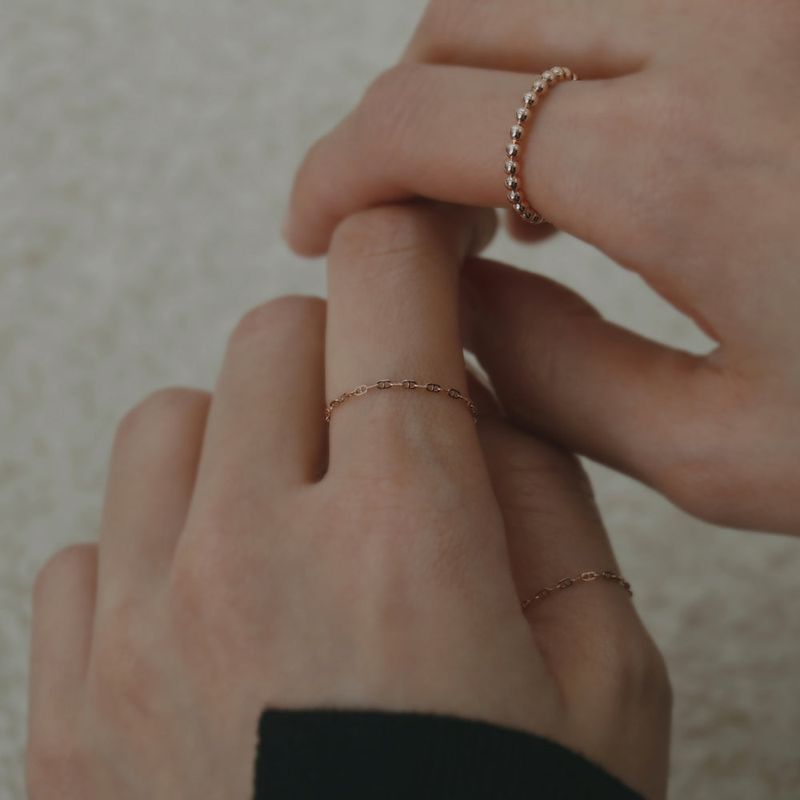 14K gold ball ring