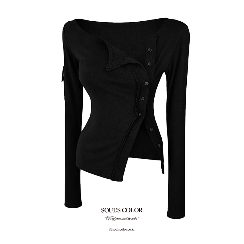 Avelin Asym Button Top (2color)