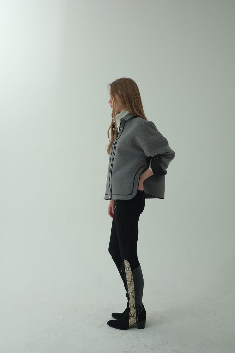 WOOL BLENDING ZIP-UP JACKET_MELANGE GRAY