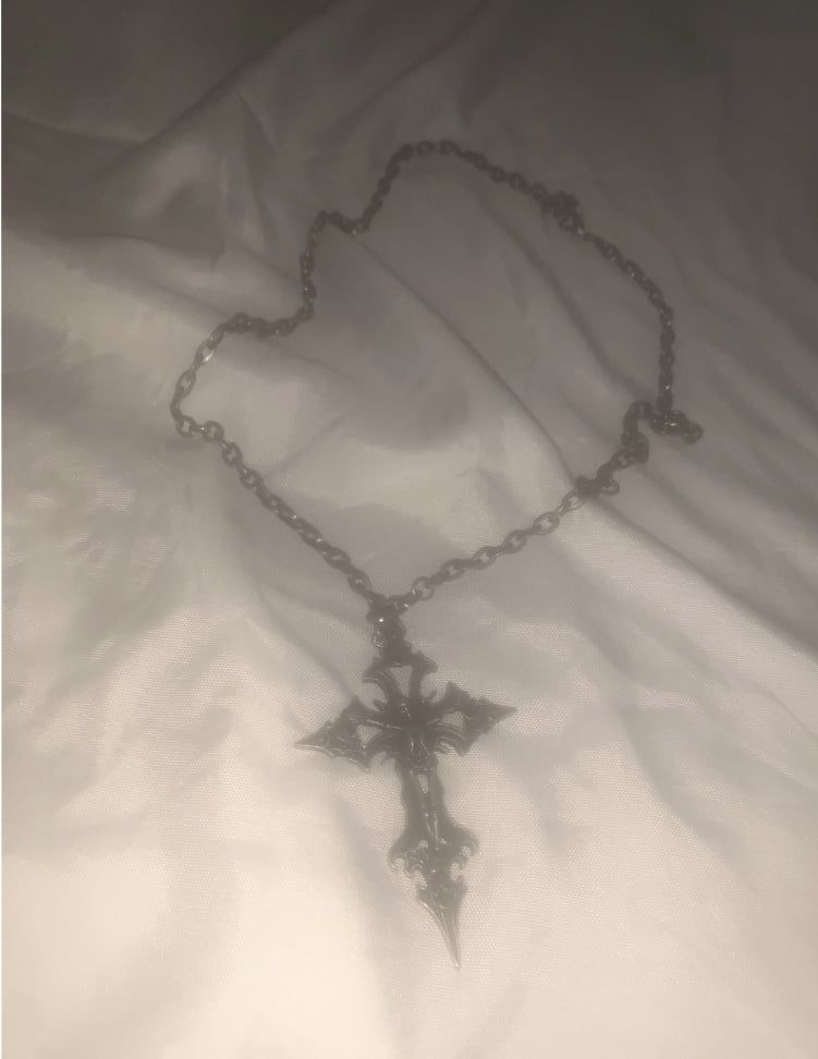 Skeleton Dark Antique Cross Necklace