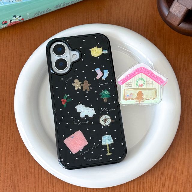 Winter Home Collage Black MAGSAFE iPhone Phone Case