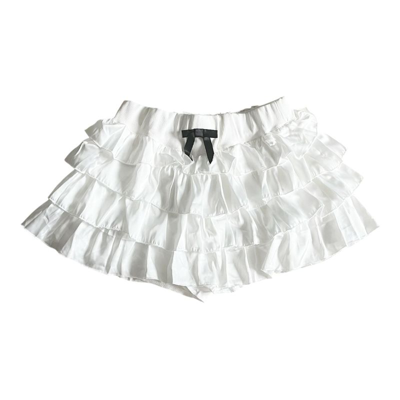 White frill cancan shorts
