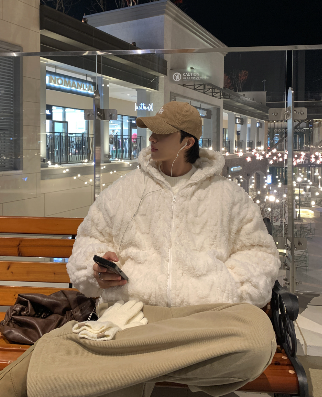 Nechis Cable Mink Fur Overfit Hooded Padding