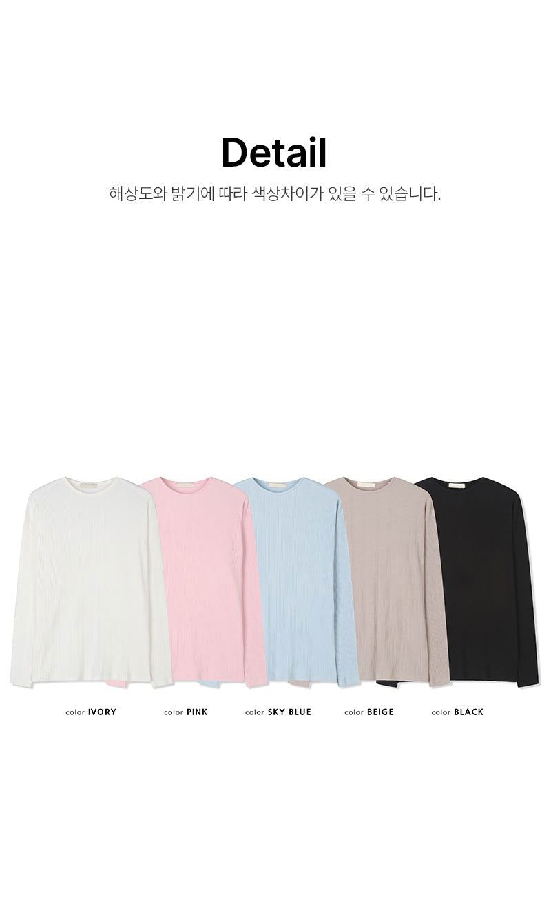 Irrregular rib slim long sleeves(5color)