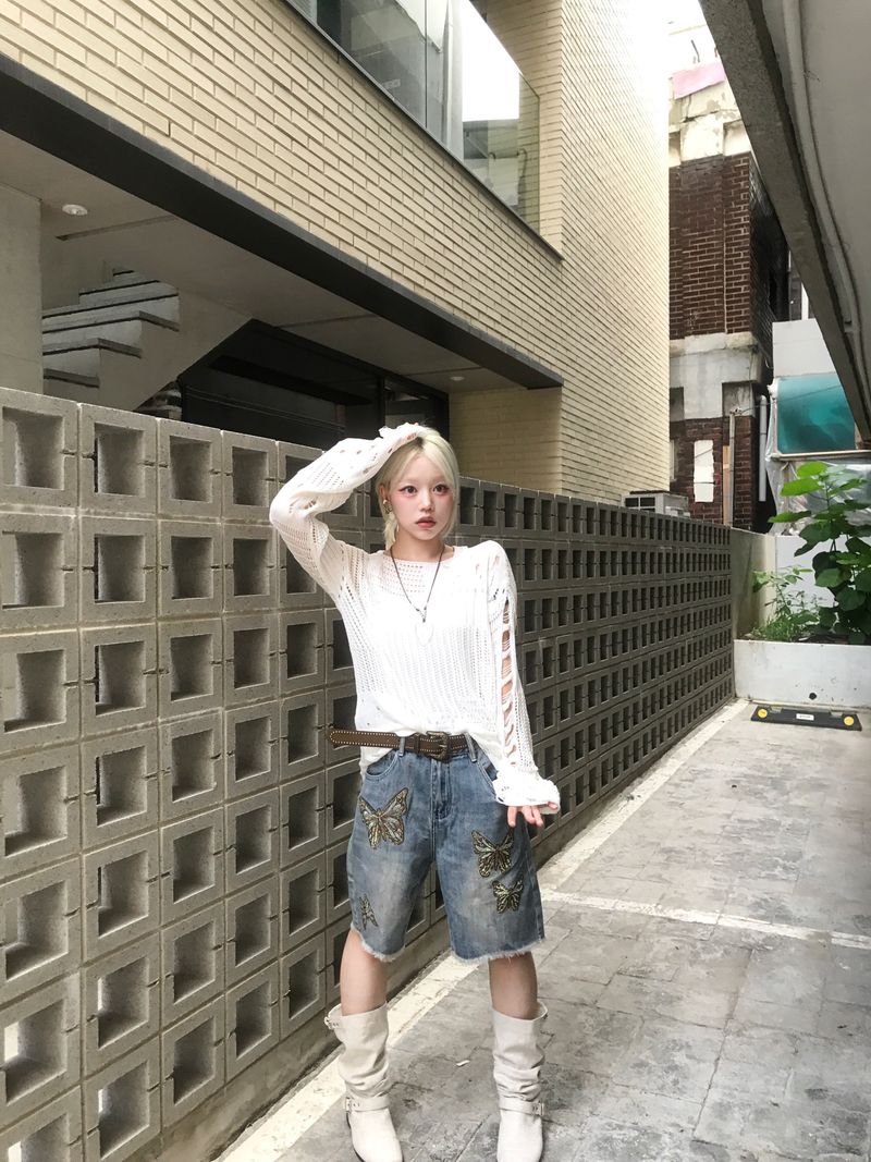 vintage punk damage long knitwear